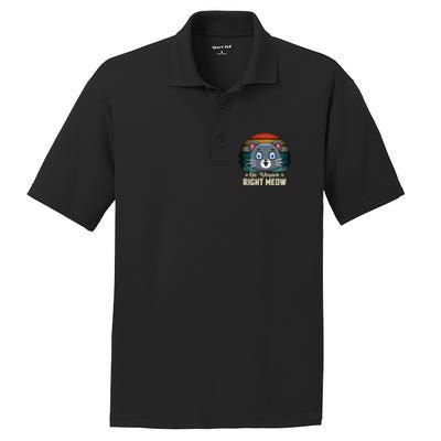 Go Vegan Right Meow Vegan Funny Saying Cute Gift PosiCharge RacerMesh Polo