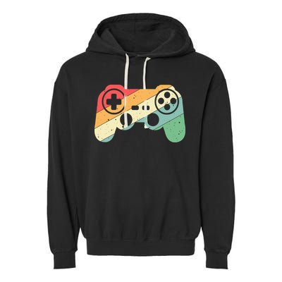 Gamer Vintage Retro Video Game Controller Gaming Garment-Dyed Fleece Hoodie