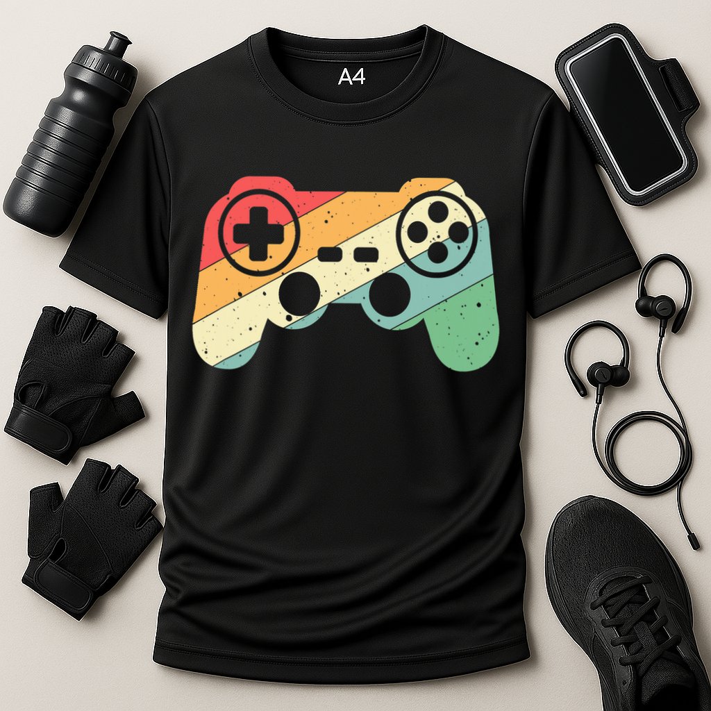 Gamer Vintage Retro Video Game Controller Gaming Performance Shirt