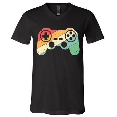 Gamer Vintage Retro Video Game Controller Gaming V-Neck T-Shirt