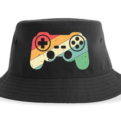 Gamer Vintage Retro Video Game Controller Gaming Sustainable Bucket Hat