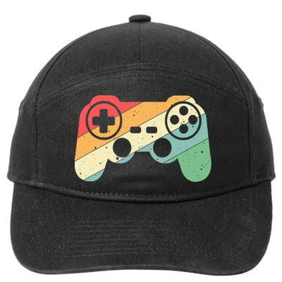 Gamer Vintage Retro Video Game Controller Gaming 7-Panel Snapback Hat