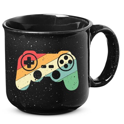 Gamer Vintage Retro Video Game Controller Gaming 15oz Campfire Ceramic Mug