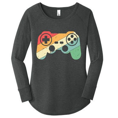 Gamer Vintage Retro Video Game Controller Gaming Women's Perfect Tri Tunic Long Sleeve Shirt