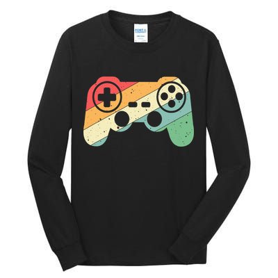 Gamer Vintage Retro Video Game Controller Gaming Tall Long Sleeve T-Shirt