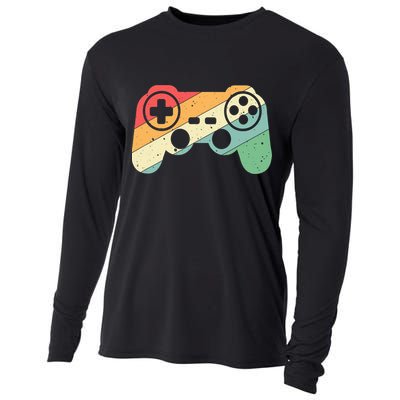 Gamer Vintage Retro Video Game Controller Gaming Cooling Performance Long Sleeve Crew