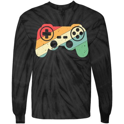 Gamer Vintage Retro Video Game Controller Gaming Tie-Dye Long Sleeve Shirt