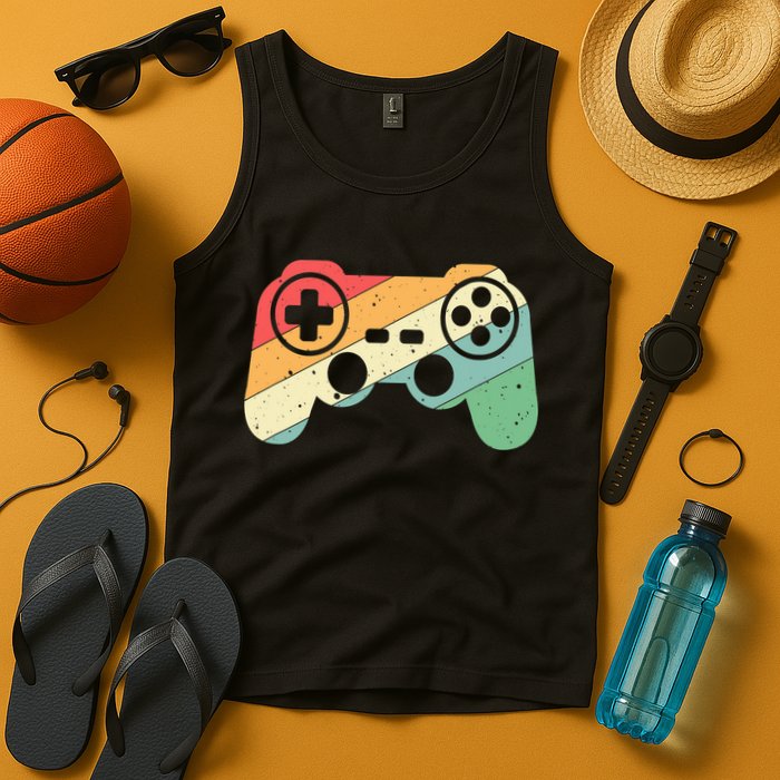 Gamer Vintage Retro Video Game Controller Gaming Tank Top