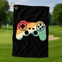 Gamer Vintage Retro Video Game Controller Gaming Golf Towel