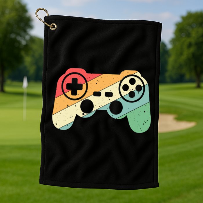 Gamer Vintage Retro Video Game Controller Gaming Golf Towel