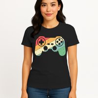 Gamer Vintage Retro Video Game Controller Gaming Womens T-Shirt