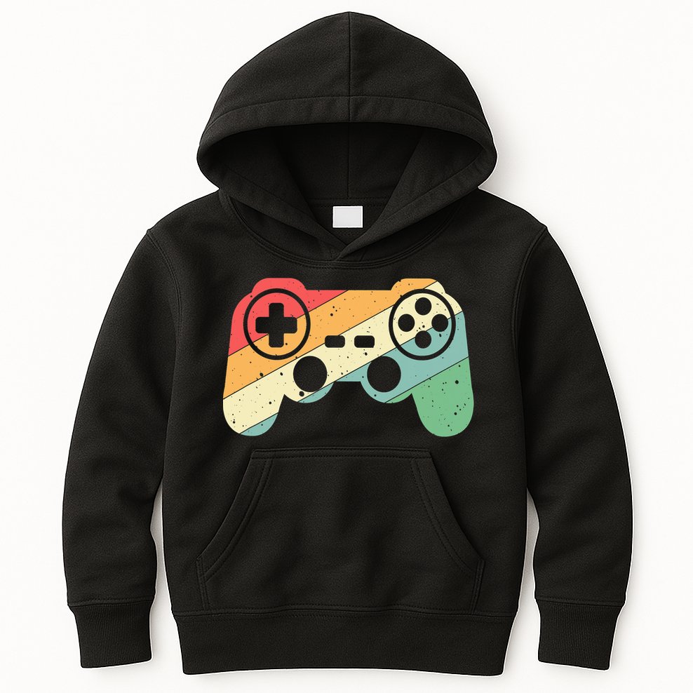 Gamer Vintage Retro Video Game Controller Gaming Kids Hoodie