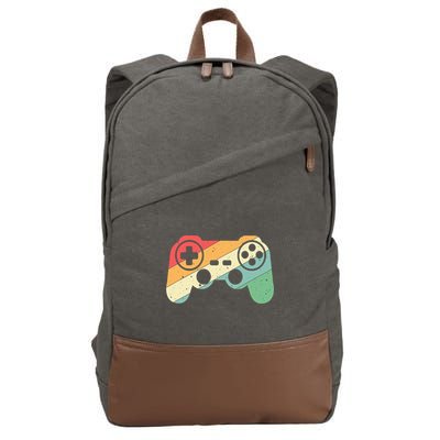 Gamer Vintage Retro Video Game Controller Gaming Cotton Canvas Backpack