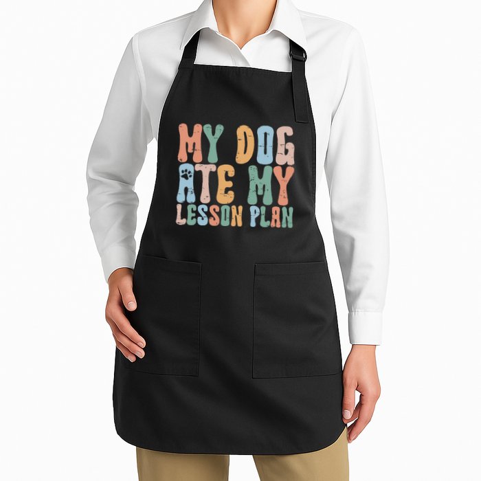 Groovy Vintage Retro My Dog Ate My Lesson Plan Funny Dogs Apron