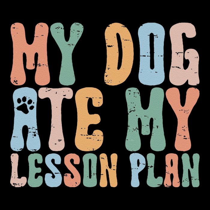 Groovy Vintage Retro My Dog Ate My Lesson Plan Funny Dogs Apron