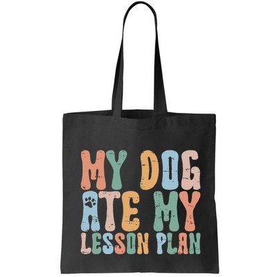 Groovy Vintage Retro My Dog Ate My Lesson Plan Funny Dogs Bag