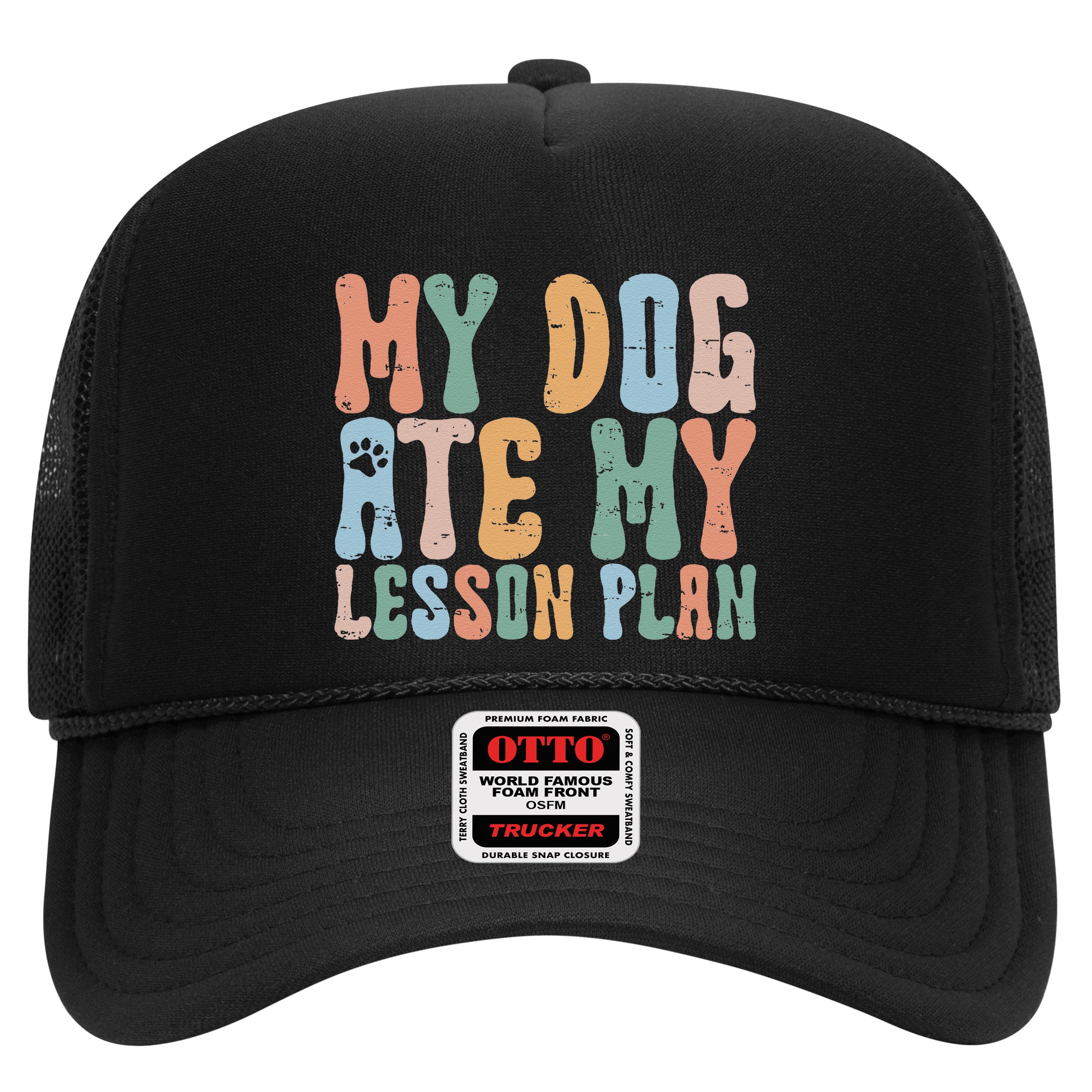 Groovy Vintage Retro My Dog Ate My Lesson Plan Funny Dogs Hat