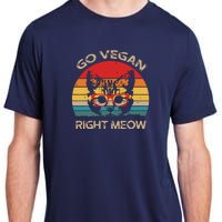 Go Vegan Right Meow Funny Cat Vegan Adult ChromaSoft Performance T-Shirt