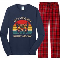 Go Vegan Right Meow Funny Cat Vegan Long Sleeve Pajama Set