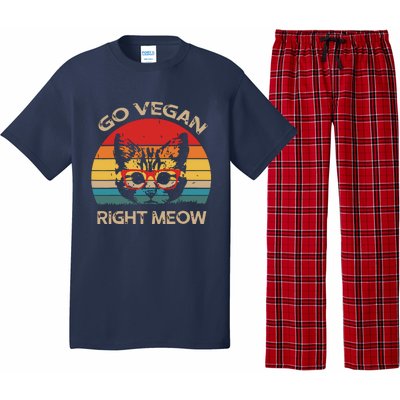 Go Vegan Right Meow Funny Cat Vegan Pajama Set