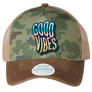 Good Vibes Retro Positive Quote Legacy Tie Dye Trucker Hat