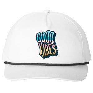 Good Vibes Retro Positive Quote Snapback Five-Panel Rope Hat