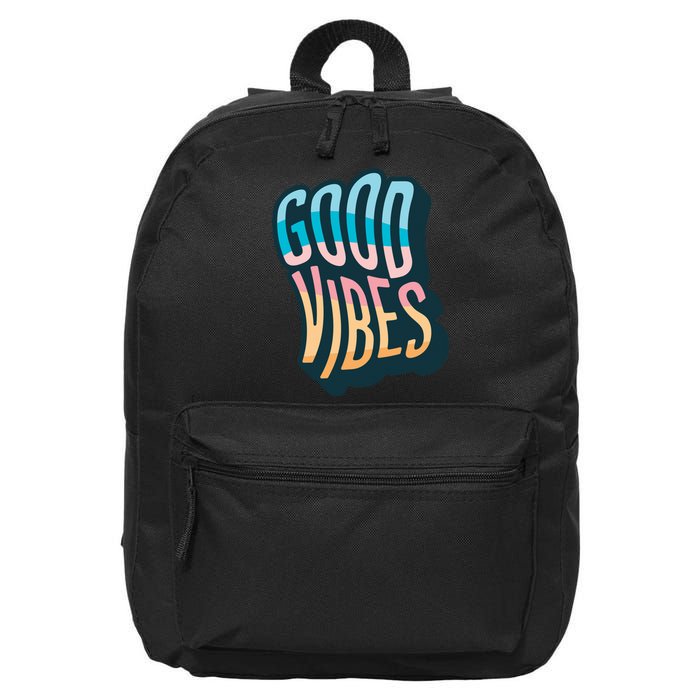 Good Vibes Retro Positive Quote 16 in Basic Backpack