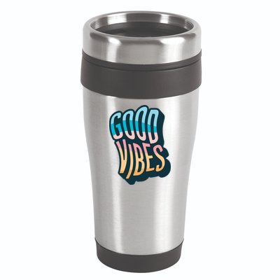 Good Vibes Retro Positive Quote 16oz Travel Tumbler