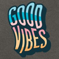 Good Vibes Retro Positive Quote Cotton Canvas Backpack