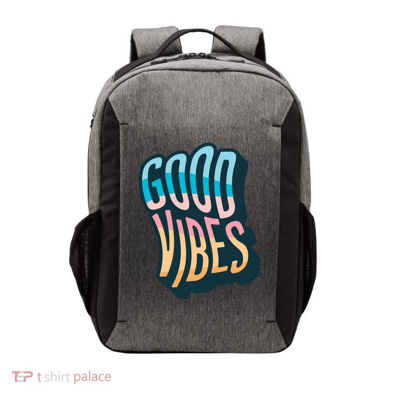 Good Vibes Retro Positive Quote Vector Backpack