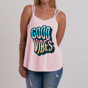 Good Vibes Retro Positive Quote Women's Strappy Tank