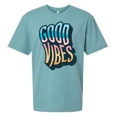 Good Vibes Retro Positive Quote Sueded Cloud Jersey T-Shirt