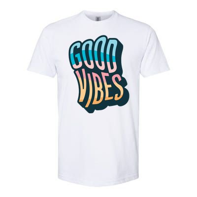 Good Vibes Retro Positive Quote Softstyle CVC T-Shirt