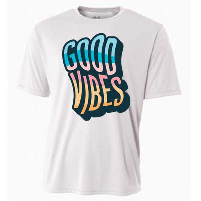 Good Vibes Retro Positive Quote Cooling Performance Crew T-Shirt