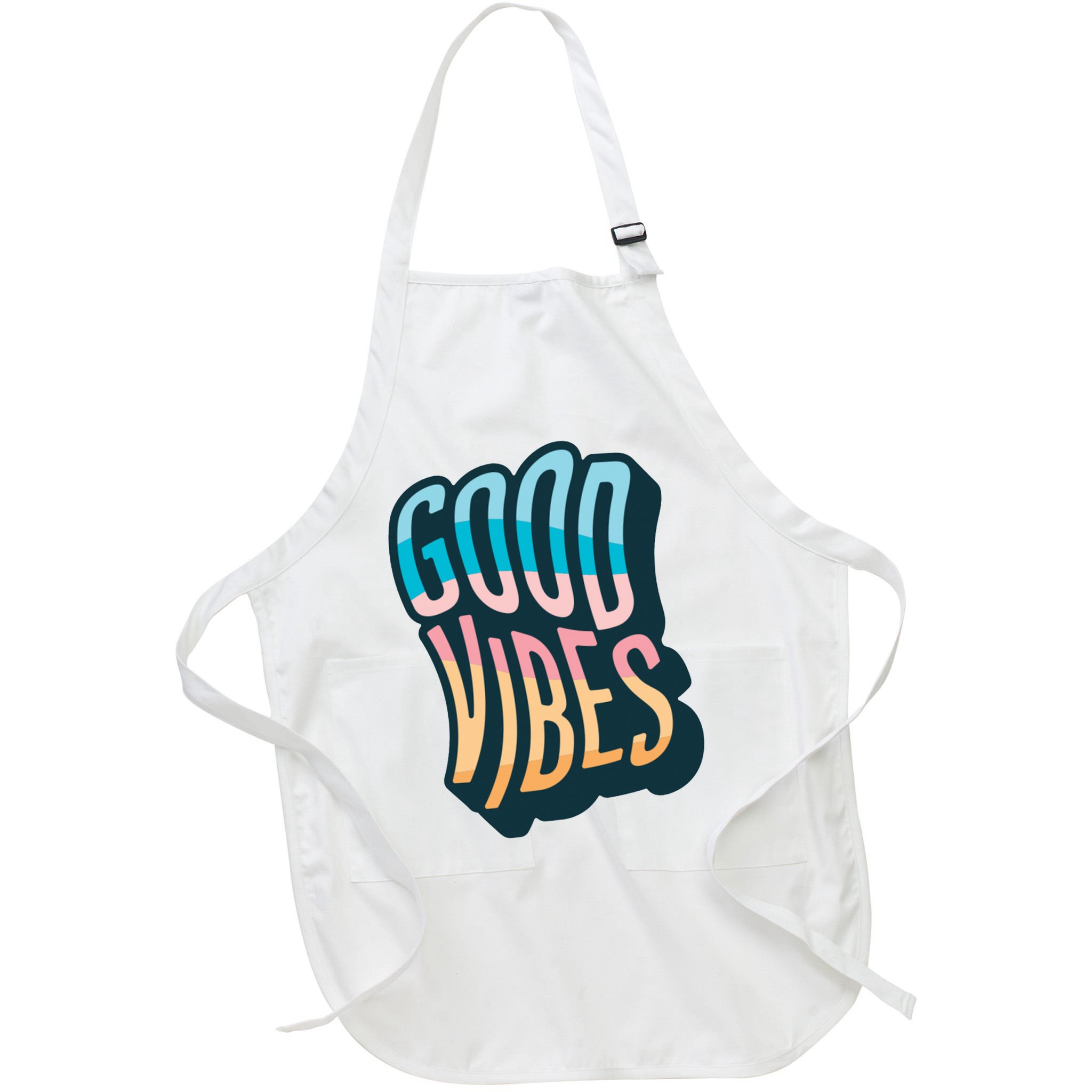 Good Vibes Retro Positive Quote Apron