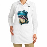 Good Vibes Retro Positive Quote Apron