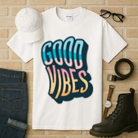 Good Vibes Retro Positive Quote Tall T-Shirt