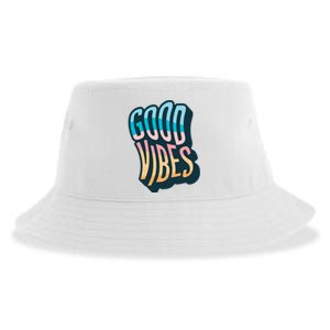 Good Vibes Retro Positive Quote Sustainable Bucket Hat