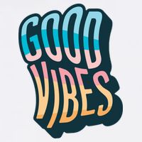 Good Vibes Retro Positive Quote Button