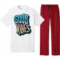 Good Vibes Retro Positive Quote Pajama Set