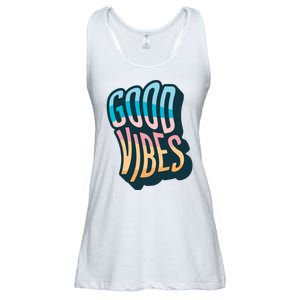 Good Vibes Retro Positive Quote Ladies Essential Flowy Tank