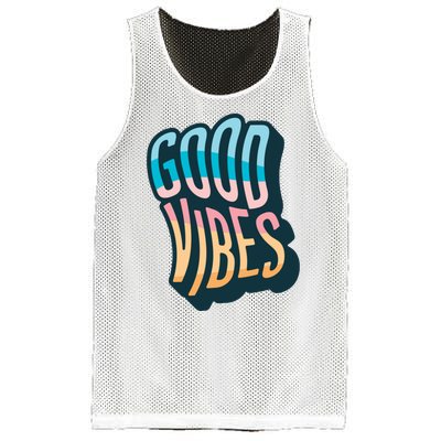 Good Vibes Retro Positive Quote Mesh Reversible Basketball Jersey Tank