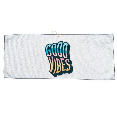 Good Vibes Retro Positive Quote Large Microfiber Waffle Golf Towel