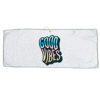 Good Vibes Retro Positive Quote Large Microfiber Waffle Golf Towel