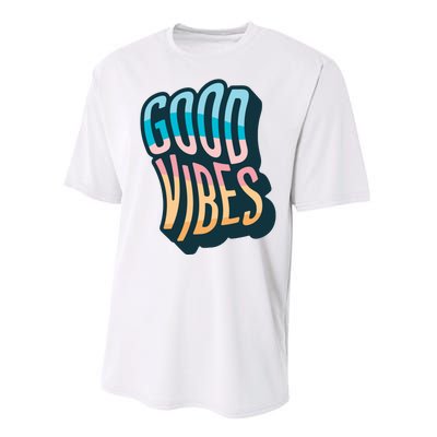 Good Vibes Retro Positive Quote Performance Sprint T-Shirt