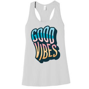 Good Vibes Retro Positive Quote Women's Racerback Tank