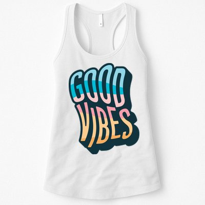 Good Vibes Retro Positive Quote Womens Tank Top