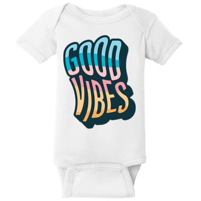 Good Vibes Retro Positive Quote Baby Bodysuit