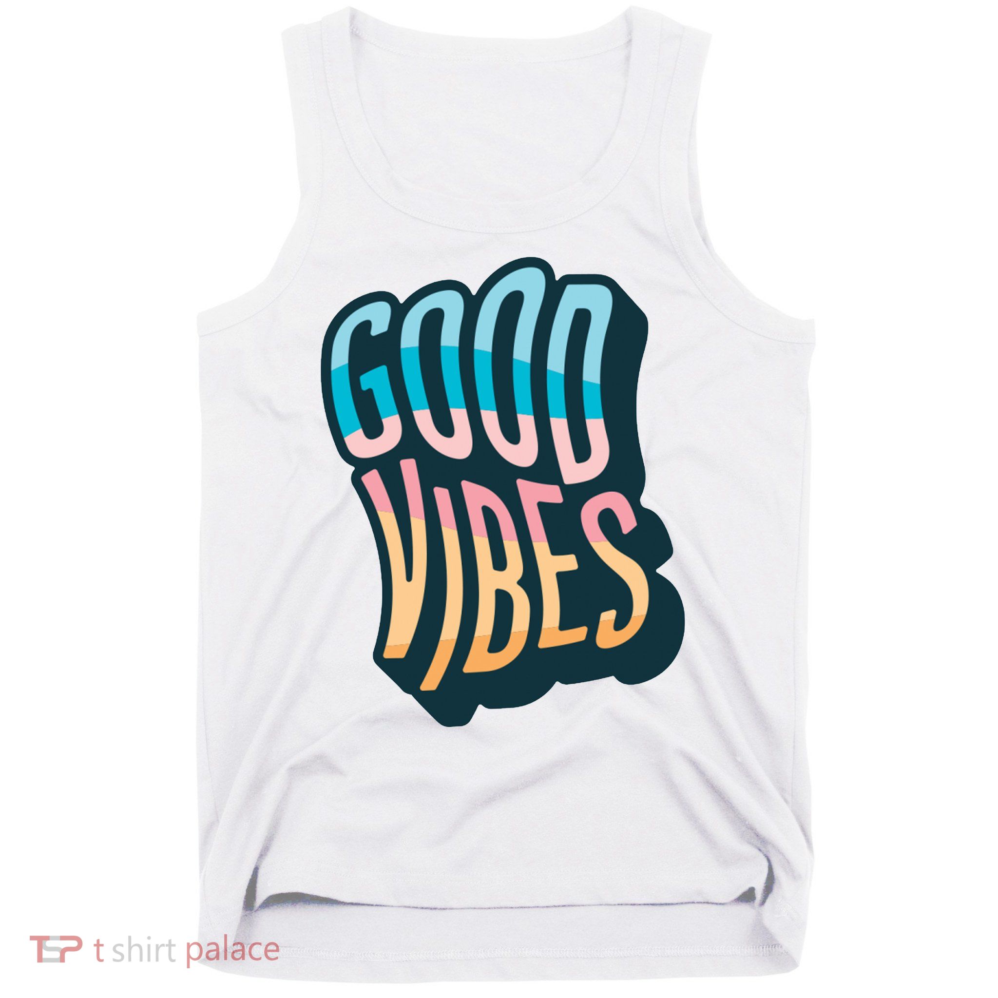 Good Vibes Retro Positive Quote Tank Top