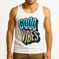 Good Vibes Retro Positive Quote Tank Top